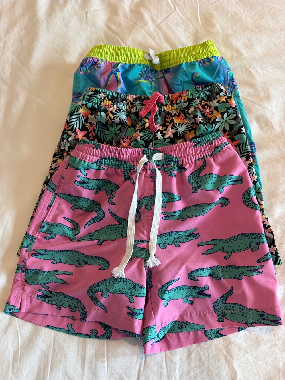 Three pairs of boys Chubbies. Size 6.